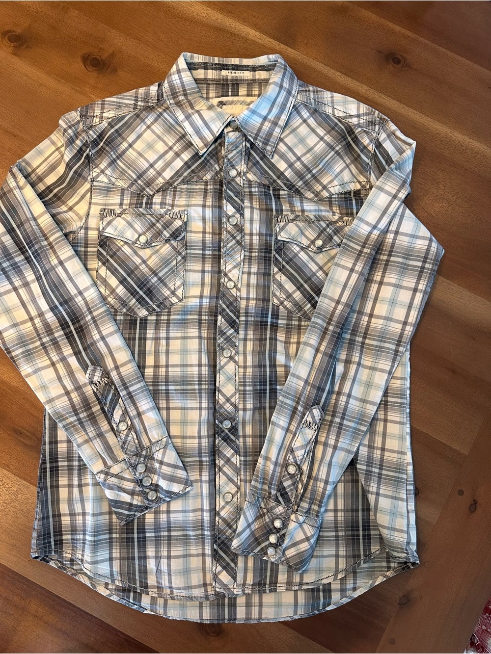 BKE Plaid Button-Down Shirt - Blue, Gray & White
